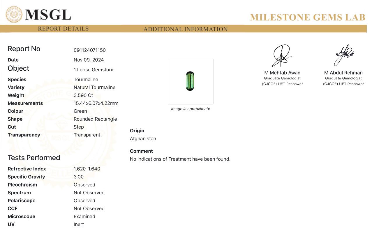 Natural Tourmaline - 3.590 Ct