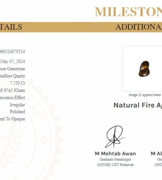 Natural Fire Agate - 7.730 Ct