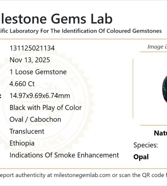 4.66 Ct Ethiopian Black Opal