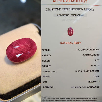 11.46 CT Natural Ruby