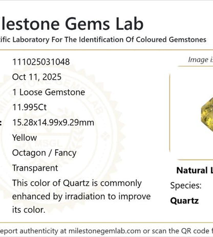 Natural Lemon Quartz 11.995 CT