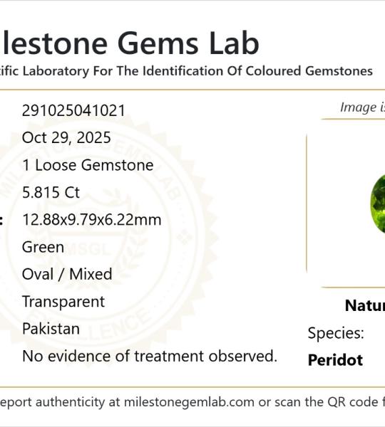 5.815 Ct Natural Peridot